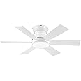 Ceiling Fans with Lights, Ceiling Fan with Remote APP, Dual-Sided Modern/Rustic, Reversible, 3CCT, Sloped Flush Mount Low Profile Ceiling Fan with Lights Bedroom Kitchen Indoor (White, 46 inch)