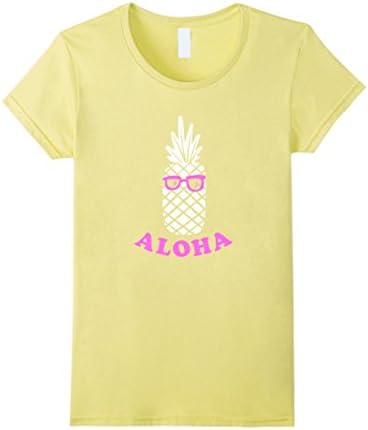 Womens ALOHA Pineapple Sunglasses Tee Shirt (3) XL Lemon