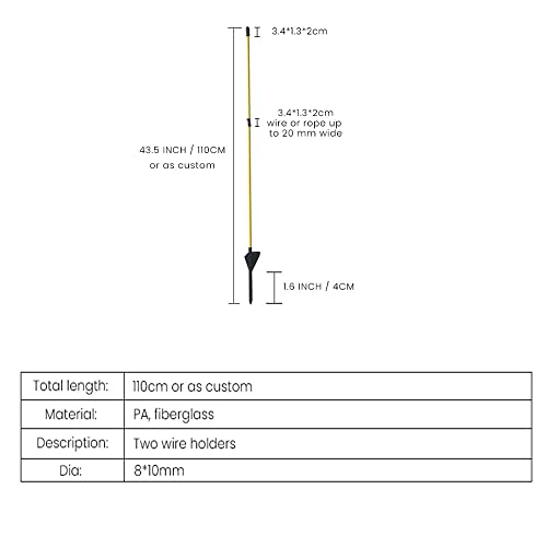 45" Electric Fence Fiberglass Posts/Stepin Fence Post Pack of 10