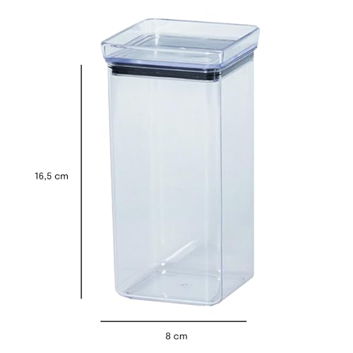 Kit Potes Herméticos Lumini 700ml Paramount | Potes Plásticos Para Armazenamento De Alimentos, Organização De Cozinha, Geladeiras E Armários, Tampa Com Vedação, Empilháveis Em Acrílico 6 e 12 un (6)