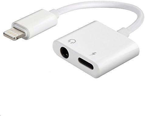 ProductRED iPhone Headphone Adapter, Dual Lightning Adapter/Splitter, 2 in 1 Aux Headphone Jack Audio &amp; Charge Cable Adapter, 3.5mm Lightning Adapter for iPhone7/7Plus/8/8Plus/X, Supports iOS 11