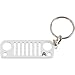 Alien Sunshade Jeep Wrangler JK JKU Grill Keychain, Made of Laser Cut Stainless Steel, Features Iconic D-Ring Connector (Snow White)