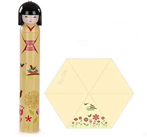 Cute Japanese Kimono Geisha Doll Folding Umbrella Anti UV RAIN Umbrella Unique