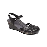 Aetrex Lindsay Womens Leather Closed Toe Wedges - Black - 39 (US 8.5)