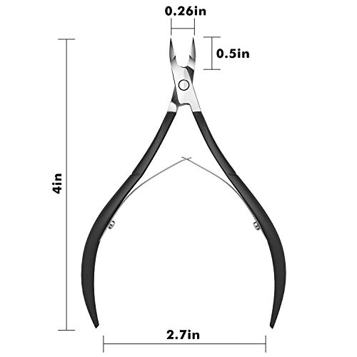 Cuticle Nippers Cuticle Cutter - Professional Stainless Steel Cuticle Trimmer Remover Scissors Nail Clippers Pedicure Manicure Tools by INFELING