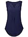 Feager Women's Chiffon Sleeveless V Neck Flowy Tee Tank Tops Blue XL