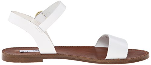 Steve Madden Women's DONDDI Sandal, white leather, 8.5 M US