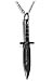Hamoery Men Women Punk Stainless Steel Knife Dagger Chain Pendant Necklace
