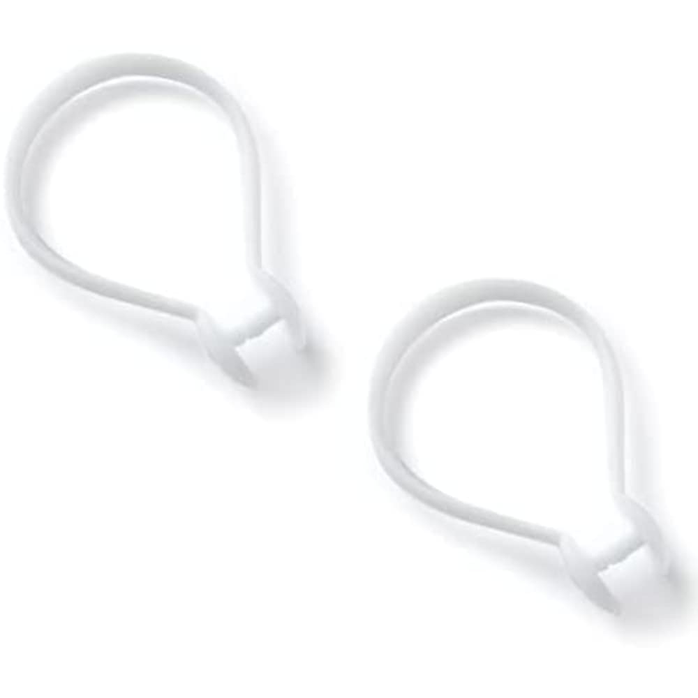 Merriway BH04917 (10 Pcs) Shower Curtain Ring Snap-On, Suitable for 38 mm Rail, White Plastic - Pack of 10 Pieces