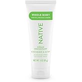 Native Whole Body Deodorant Cream Contains Naturally Derived Ingredients, Deodorant for Women & Men | 72 Hour Odor Protection, Aluminum Free with Coconut Oil and Shea Butter | Cucumber & Mint