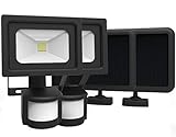 COB Solar Light, Magictec Solar Lights Outdoor, Solar Security Lighting Waterproof IP65, Warm /White Light for Home Garden Lawn Pool Yard Driveway Pathway School Villa Hotel, 2 Pack