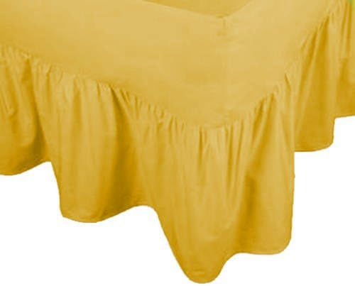 ||JaaZ Textile||_(Dark Gold/Mustard) Color_Fitted Valance Bedsheets 200 Thread Count Poly Cotton. (King)