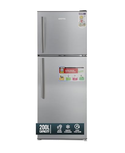 200L Gross/130L Net Capacity, Double Door Defrost Refrigerator With Grip Handle, Silver Finish, Adjustable Front Wheel, Quick Cooling, Low Voltage, Fridge - 90L/Freezer- 40L capacity GRF2209SXE Silver