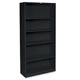 HON Metal Bookcase - Bookcase with Two Shelves, 34-1/2w x 12-5/8d x 72h, Black (HS72ABCP)