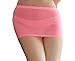 JnZeBly Women Sexy See-Through Ice Silk Mini Skirt Pink
