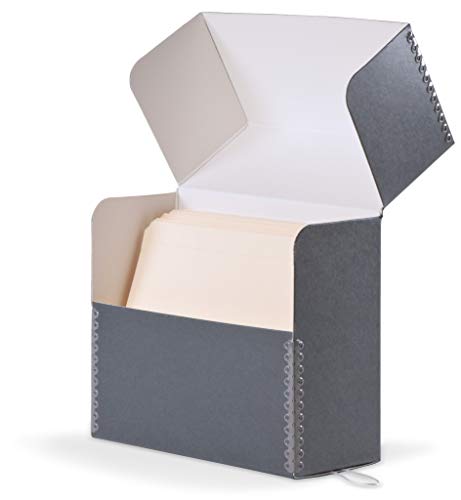 Gaylord Archival Blue/Grey Flip-Top Document Storage Box - 5W x 12 1/4L x 10 1/4"H