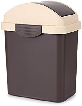 Hamhui Garbage Cans Household Toilets Have Garbage Cans, Kitchen Living Room, Large Toilets And Toilet Garbage Cans,Deep Coffee Trumpet 8.5L
