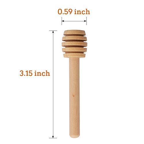 WOAIWO-Q 50 Pack of Mini 3 Inch Wood Honey Dipper Sticks, Individually Wrapped, Server for Honey Jar Dispense Drizzle Honey, Wedding Party Favors