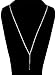 SUNNOW® Women's Girls Y-shaped Alloy Simple Bar Tassel Pendant Long Necklace (Silver color)