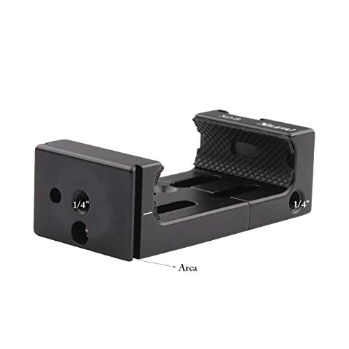 AFVO Phone Clamp Tripod Mount Adapter with Cold Shoe & Bubble Level, Vertical & Horizontal Metal Smartphone Holder Video Rig