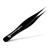 Tweezers for Ingrown Hair by Tweezer Guru – Best Stainless Steel Professional Pointed Blackhead Remover – Precision Eyebrow, Splinter & Tick Removal Tweezer