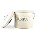 Compost Bin, 1.3 Gal Kitchen Compost Bin Countertop with Lid - Small Indoor Compost Bucket with 7 Bonus Charcoal Filters, Cream Compost Container Kitchen Pail, Recycling Caddy