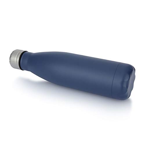 Water Bottle Stainless Steel Vacuum Insulated Double Walled Cola Shape Thermoses (Dark Blue) - Thumbnail 4