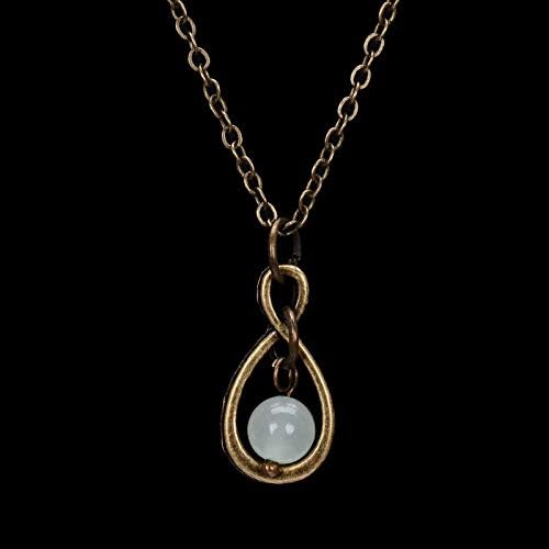 WYLXL Necklace Handmade Vintage Bronze InfinitRed Bead Pendant Necklace Amthyst Tiger Eye Healing Crystal Necklace For Wen