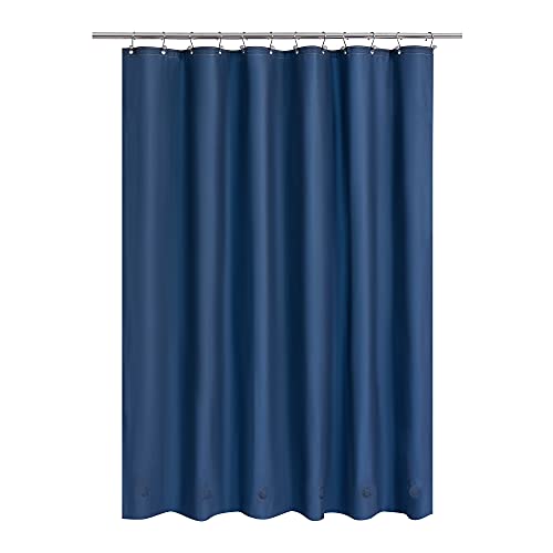 Barossa Design Shower Curtain Liner with 6 Magnets, Waterproof PEVA Shower Liner for Standard Size Bathtub, PVC Free, Metal Grommets, Navy Blue, 72 x 72
