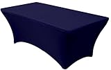 Banquet Tables Pro Navy Blue 6 ft. Rectangular Fitted Stretch Spandex Tablecloth ...