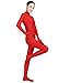 Ensnovo Womens One Piece Unitard Full Body Suit Spandex Skin Tights Red,M