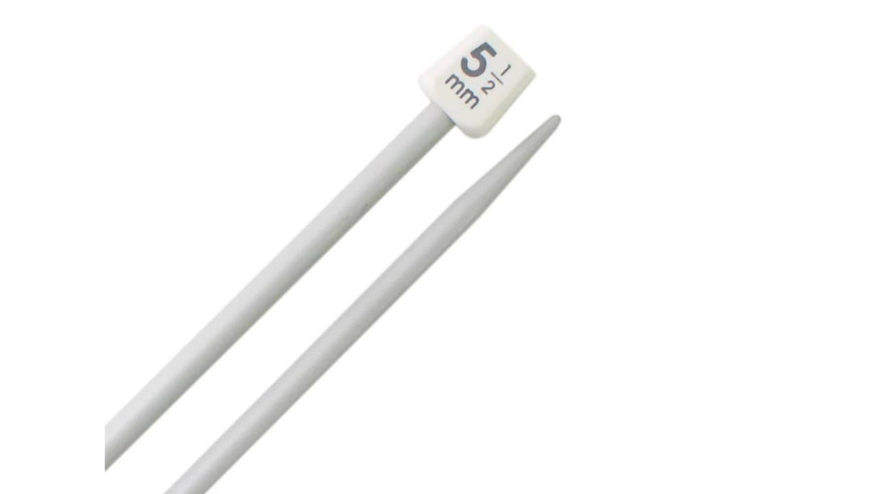 AARNAV 2 x 30cm Long Plastic Knitting Needles Single Pointed Needles (2 x 5.5mm)