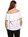Sherosa Womens Summer White Off Shoulder Blouse Crop Tops, White L