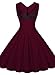 Miusol Women's Vintage 1950s V-Neck Sleeveless Evening Party Swing Dress,Red,Medium