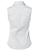LE3NO Womens Lightweight Cotton Sleeveless Button Down Shirt,White,X-Large