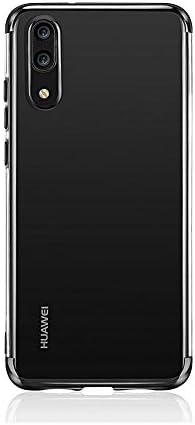 BestCatgift [Crystal Clear Mate RS Porsche Design Back Cover with [Electroplated Frame] Ultra Slim TPU Gel Soft Case Compatible For Huawei Mate RS Porsche Design - Black