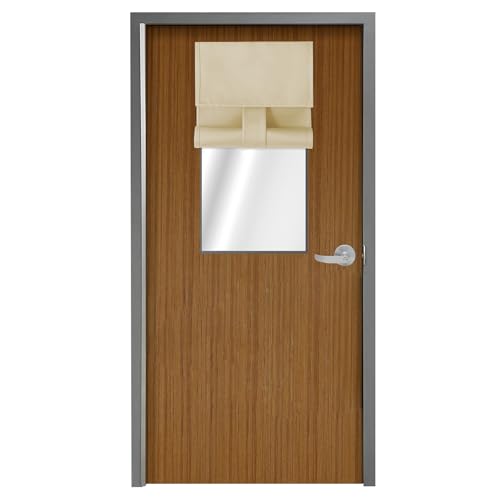 WdFour Side Door Curtains for Window, Room Darkening Static Color Door Window Covering for Glass Sidelight Curtain Tie up Shade 8W x 50L Inches, 1 Panel, Beige