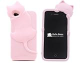 Cute Lovely Face Shy Kiki Cat Soft Case Cover For Apple iPhone 5 5S 5G (Pink)