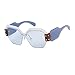 Oversized Sunglasses for Women Semi Rimless Trendy Candy Color Designer Glasses