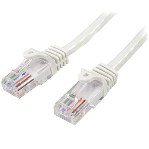 StarTech 0.5m Cat5e Snagless Ethernet Cable, PoE, White (45PAT50CMWH)