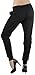 ToBeInStyle Women's Solid Print French Terry Jogger Pants - Black - Large
