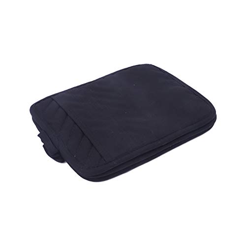 Anyi Oven Pot Holders with Pocket, 100% Cotton Oven Mitts Oven Pads with Feature of Heat Resistant Potholders Non Slip for Cooking Baking, Set of 3 (Black)