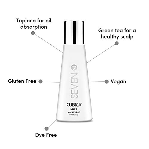 SEVEN Haircare Cubica LOFT Volumizer Texture Powder for Men & Women Translucent Formula, Volumizing Hair Styling Powder with Antioxidants Green Tea & Tapioca for All Hair Types, Made in USA, 0.7 oz.