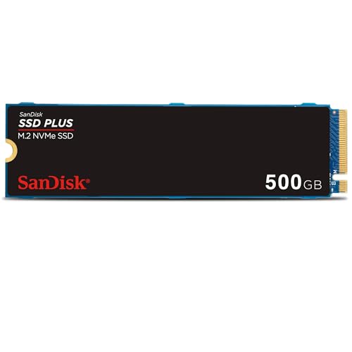 SanDisk SSD Plus M.2 NVMe SSD 500GB, Up to 2,400MB/s Read Speeds