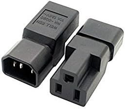 2 Pack UPS 3 Prong Plug Adapter, Goibalma IEC 320 C14 3 Pin Male To 5-15R Female Plug Receptacle Power Connector Converter