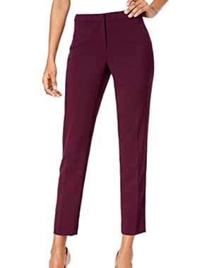Women's Petite Straight Leg Dress Pants Purple 8P
