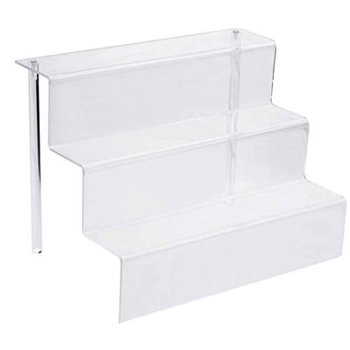 Combination of Life 3 Step Acrylic Riser Display Shelf for Amiibo Funko Pops Figures Clear 12 inches W by 8.5 inches D