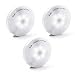 Icicle 3 PCS Battery-powered Touch Sensor Closet Lights, Wireless Led Night Lights Stick-on Push Lights for Hallway, Closet, Stairs, Bedroom, Baby Nursery (Cool White)