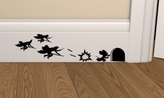 Epic Modz Inspired Death Eaters vs Mouse Skirting Board Vinyl Decal Sticker Wall Art Bedroom Living Room Lounge car