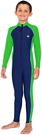 Boys Full Body Swimsuit Stinger Suit Sun Protection Swimwear UPF50+ Navy Lime